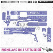 Vector RockIsland1911 AZTEC Engraving Design SVG | Laser Vector Engrave File | Ai | Svg | Dxf | Png