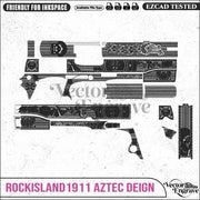 Vector RockIsland1911 AZTEC Engraving Design SVG | Laser Vector Engrave File | Ai | Svg | Dxf | Png