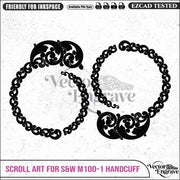 Vector S&W M100-1 Scroll Art Engraving Design SVG | Laser Vector Engrave File | Ai | Svg | Dxf | Png