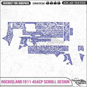 Vector RockIsland1911.45ACP Scroll Engraving Design SVG | Laser Vector Engrave File | Ai | Svg | Dxf | Png - Vector EngravePersonalised Laser Engraved Gifts & Custom Keepsakes | VectorEngrave