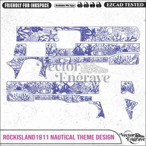 Vector Rockisland1911 Nautical theme  Engraving Design SVG | Laser Vector Engrave File | Ai | Svg | Dxf | Png