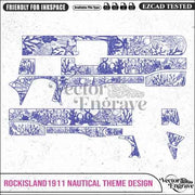 Vector Rockisland1911 Nautical theme  Engraving Design SVG | Laser Vector Engrave File | Ai | Svg | Dxf | Png