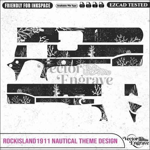 Vector Rockisland1911 Nautical theme  Engraving Design SVG | Laser Vector Engrave File | Ai | Svg | Dxf | Png
