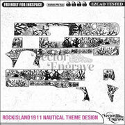 Vector Rockisland1911 Nautical theme  Engraving Design SVG | Laser Vector Engrave File | Ai | Svg | Dxf | Png