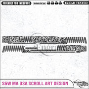 Vector S&W MA USA Scroll Engraving Design SVG | Laser Vector Engrave File | Ai | Svg | Dxf | Png