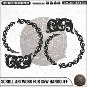 Vector S&W M100-1 Scroll Art Engraving Design SVG | Laser Vector Engrave File | Ai | Svg | Dxf | Png