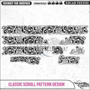 VectorEngrave Classic Scroll Pattern Design Ai8, SVG, PNG, DXF | Seamless Floral Ornament for Laser Engraving, CNC Router, Wood & Metal Art - Vector EngravePersonalised Laser Engraved Gifts & Custom Keepsakes | VectorEngrave