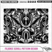 VectorEngrave Barbed Wire with Scroll Pattern Design Ai8, SVG, PNG, DXF | Seamless Floral Ornament for Laser Engraving, CNC Router, Wood & Metal Art - Vector EngravePersonalised Laser Engraved Gifts & Custom Keepsakes | VectorEngrave