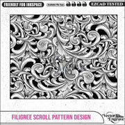Vector Filigree Scroll Pattern Design Ai8, SVG, PNG, DXF | Seamless Floral Ornament for Laser Engraving, CNC Router, Wood & Metal Art - Vector EngravePersonalised Laser Engraved Gifts & Custom Keepsakes | VectorEngrave