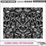 VectorEngrave Barbed Wire with Scroll Pattern Design Ai8, SVG, PNG, DXF | Seamless Floral Ornament for Laser Engraving, CNC Router, Wood & Metal Art - Vector EngravePersonalised Laser Engraved Gifts & Custom Keepsakes | VectorEngrave