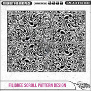 Vector Filigree Scroll Pattern Design Ai8, SVG, PNG, DXF | Seamless Floral Ornament for Laser Engraving, CNC Router, Wood & Metal Art - Vector EngravePersonalised Laser Engraved Gifts & Custom Keepsakes | VectorEngrave